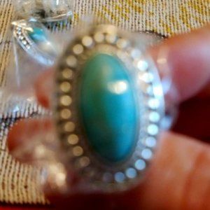 Silver and Turquoise Ring Adjustable Style 5
